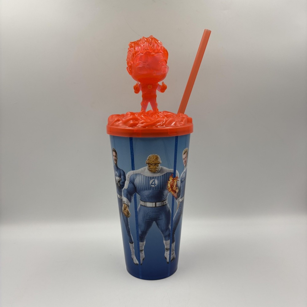 Marvel Fantastic Four 32 Oz Human Torch Tumbler Cup With Lid Straw 2025 Movie‎